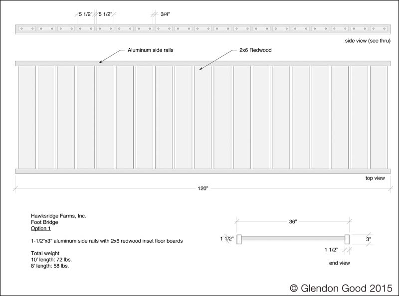 Aluminum Redwood Footbridge dwg