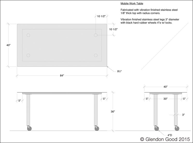 Stainless Steel Table dwg