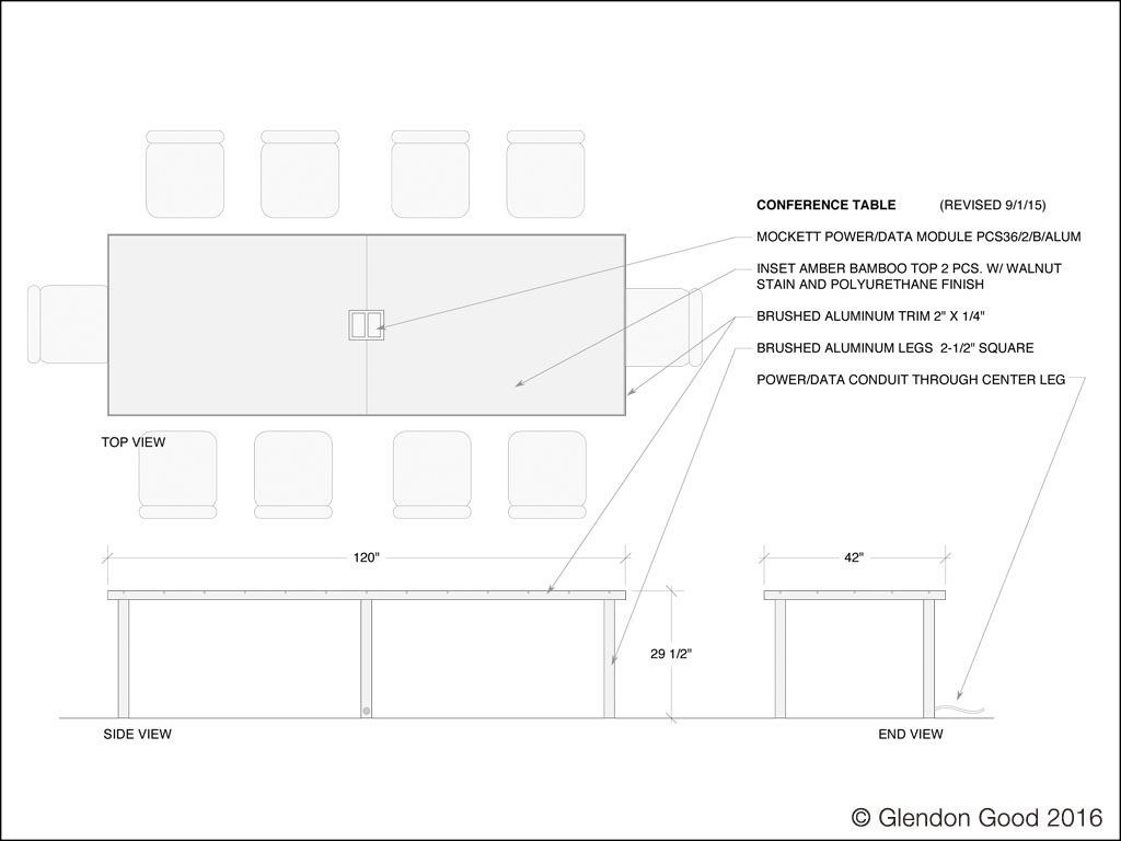 Contemporary Conference Table Draw